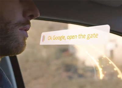 Man using voice assistant to open his gate